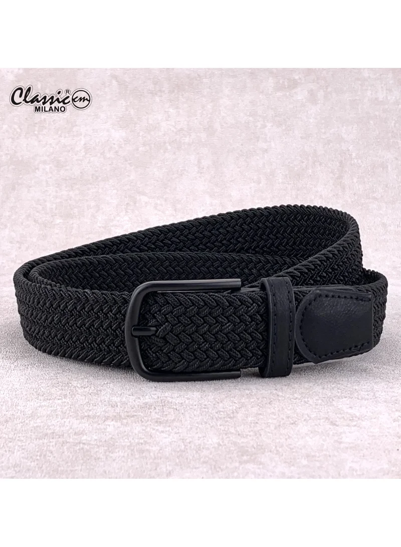 Classic Milano Braided Cotton Elastic Stretch Belt for Men & Women, Woven Canvas Web Belt with Gift Box, Adjustable Men's Belt | Full Length: 110CM (Free Size - Fits up to the waist of 40 Inches / 100 CM)