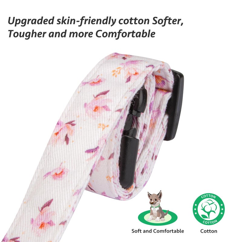 FYEQYAOU Cotton Handmade Dog Collar Cute and Distinctive Patterns White Flower with Pendant for Girl Boy Dogs Collars S - Image 4
