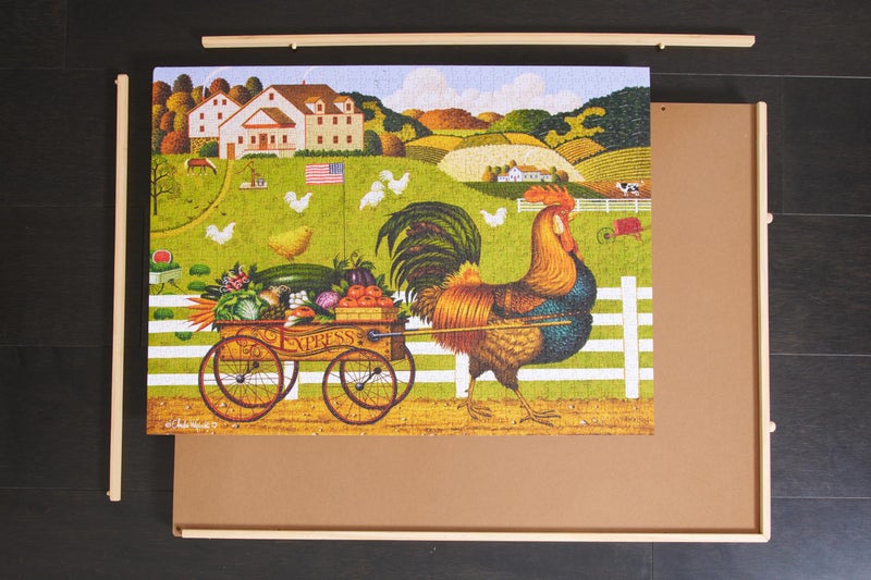 Buffalo Games - Wood Puzzle Table - 1000 Piece Size - Jigsaw Puzzle Accessory - Storage Drawers with Dividers for Pieces - Preassembled in Box Just Add Handles - Image 4