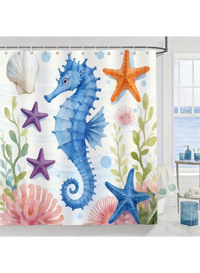 Plaid Waterproof Shower Curtain, Mildew-resistant Bathroom Shower Parion Curtain