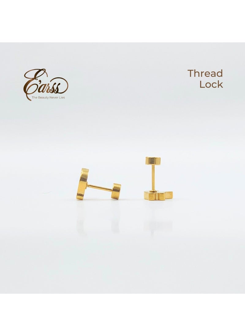 Earss Shopping Cart Stud Earrings For Kids, Gold Plated  - Image 4