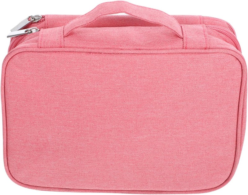 Pink Travel Electronics Organizer Case For Earphones Cables Chargers - Image 1