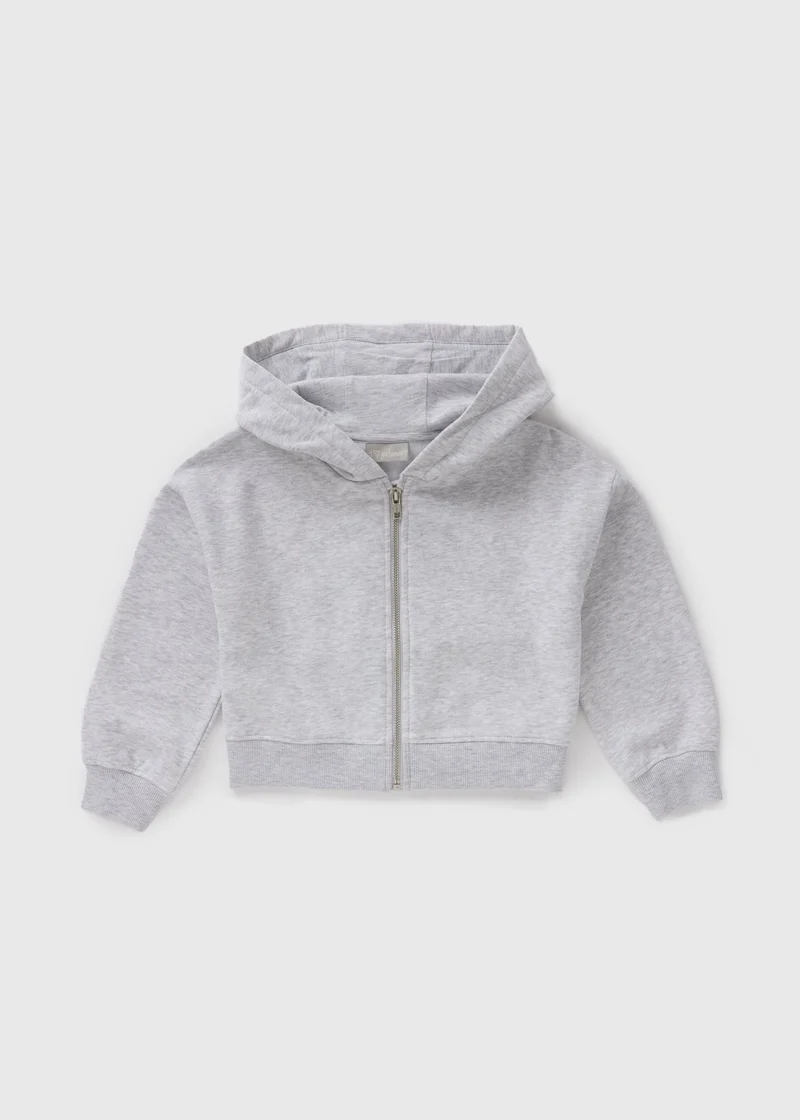 Matalan Girls Grey Zip Through Hoodie
