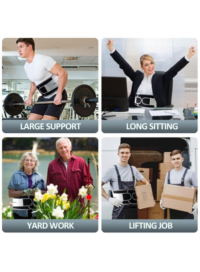 Soofam Back Brace with 8 support belts for Lower Back Pain Relief, Back Support Belt for Women & Men, Breathable Lumbar Support Brace for Work, Lower Back Brace for Herniated Disc, Sciatica, XXXL - Image 3