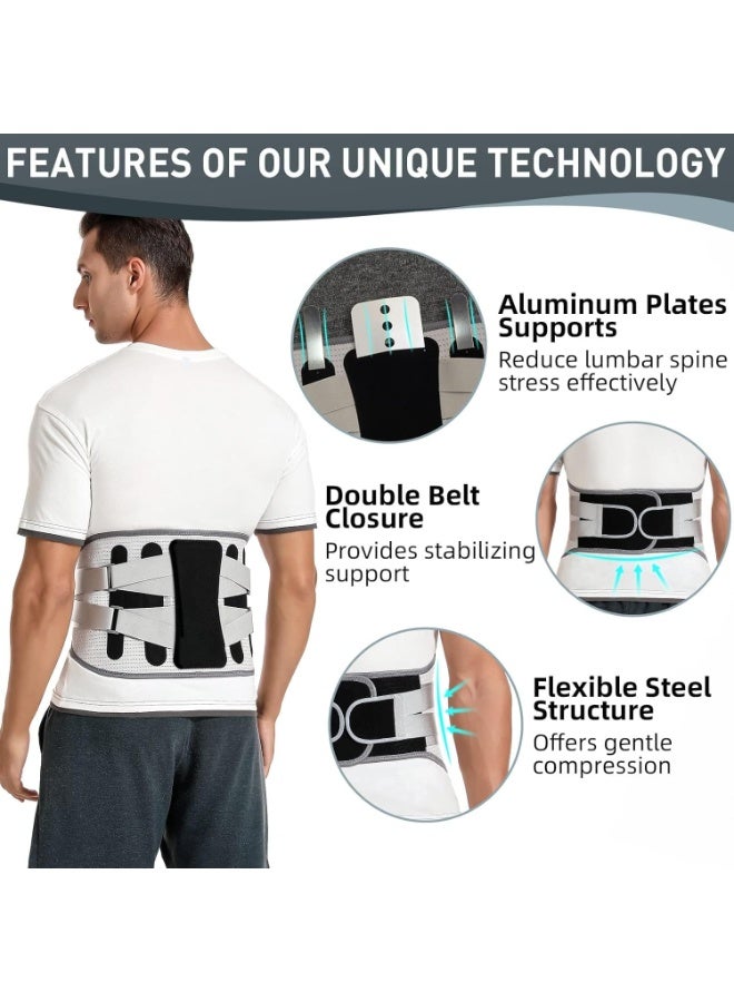 Soofam Back Brace with 8 support belts for Lower Back Pain Relief, Back Support Belt for Women & Men, Breathable Lumbar Support Brace for Work, Lower Back Brace for Herniated Disc, Sciatica, XXXL - Image 4