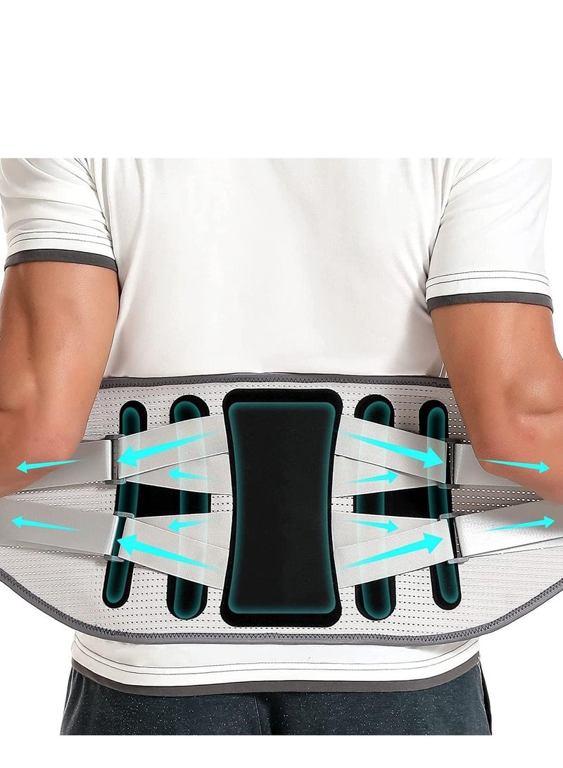 Soofam Back Brace with 8 support belts for Lower Back Pain Relief, Back Support Belt for Women & Men, Breathable Lumbar Support Brace for Work, Lower Back Brace for Herniated Disc, Sciatica, XXXL - Image 1