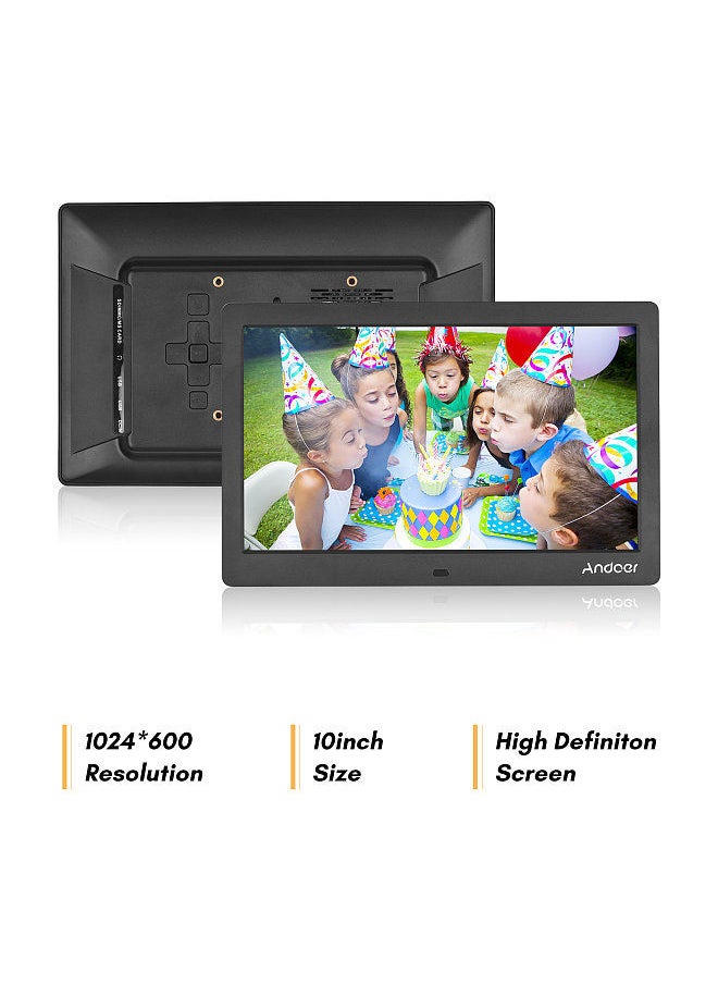 ANDOER - Andoer 10 Inch Wide LCD Screen Digital Photo Frame 1024 * 600 High Resolution Electronic Photo Frame with MP3 MP4 Video Player Clock Calendar Function 2.4G Remote Control - Image 1