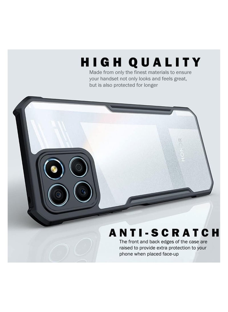 جراب خلفي شفاف صلب من مادة البولي كربونات مع إطار أسود مقاوم للصدمات من مادة TPU الفاخرة لحماية عدسة الكاميرا بزاوية 360 درجة لهاتف Honor X5B - Image 5