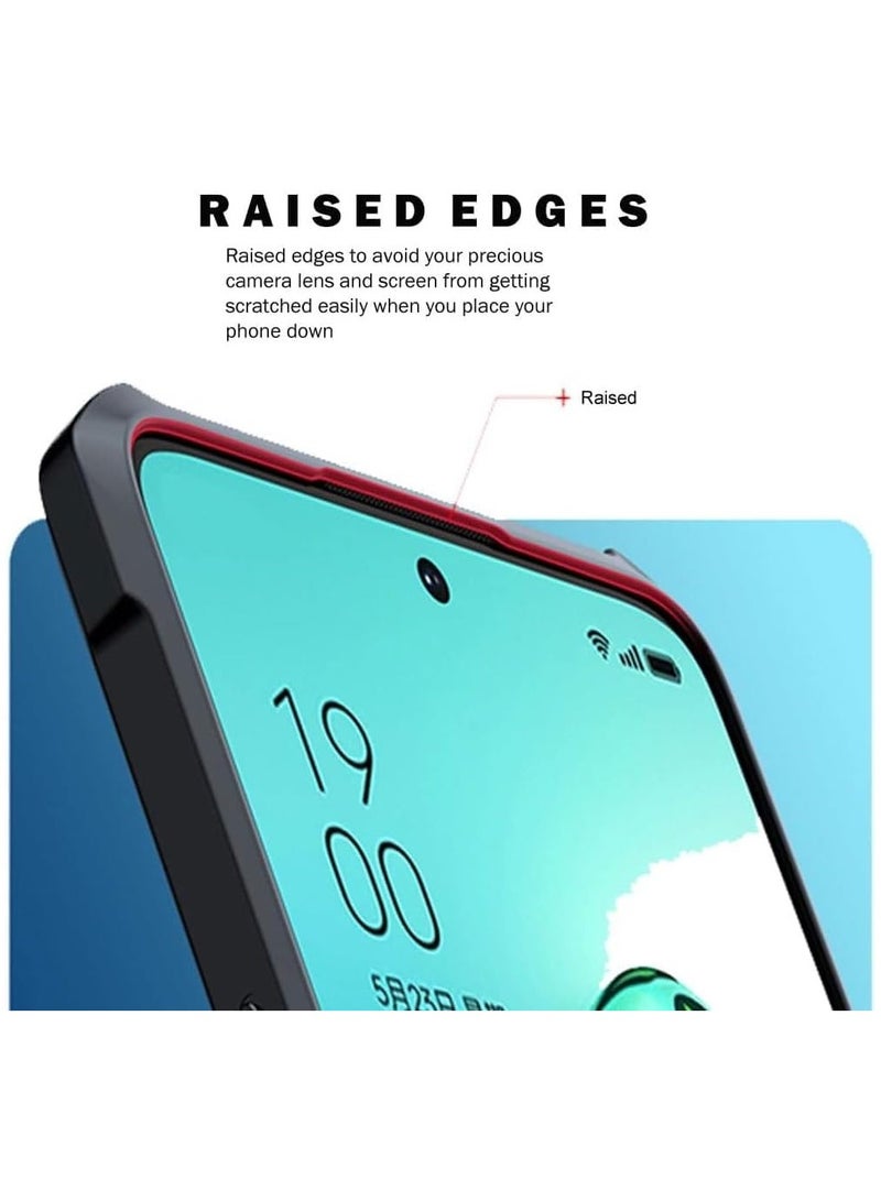 جراب خلفي شفاف صلب من مادة البولي كربونات مع إطار أسود مقاوم للصدمات من مادة TPU الفاخرة لحماية عدسة الكاميرا بزاوية 360 درجة لهاتف Honor X5B - Image 4