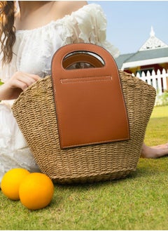 Haute Sauce Colour block Zip Lock Regular Jute Hand Bag For Women  - Image 3