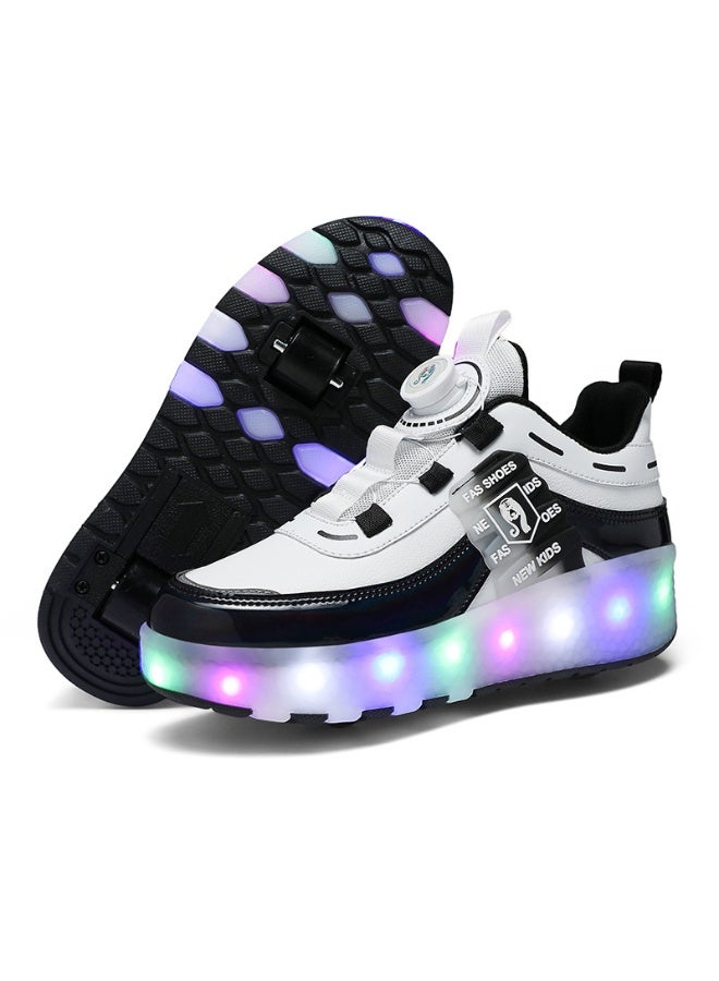 Loquat LED Flash Light Fashion Shiny Sneaker Skate Shoes With Wheels And Lightning Sole