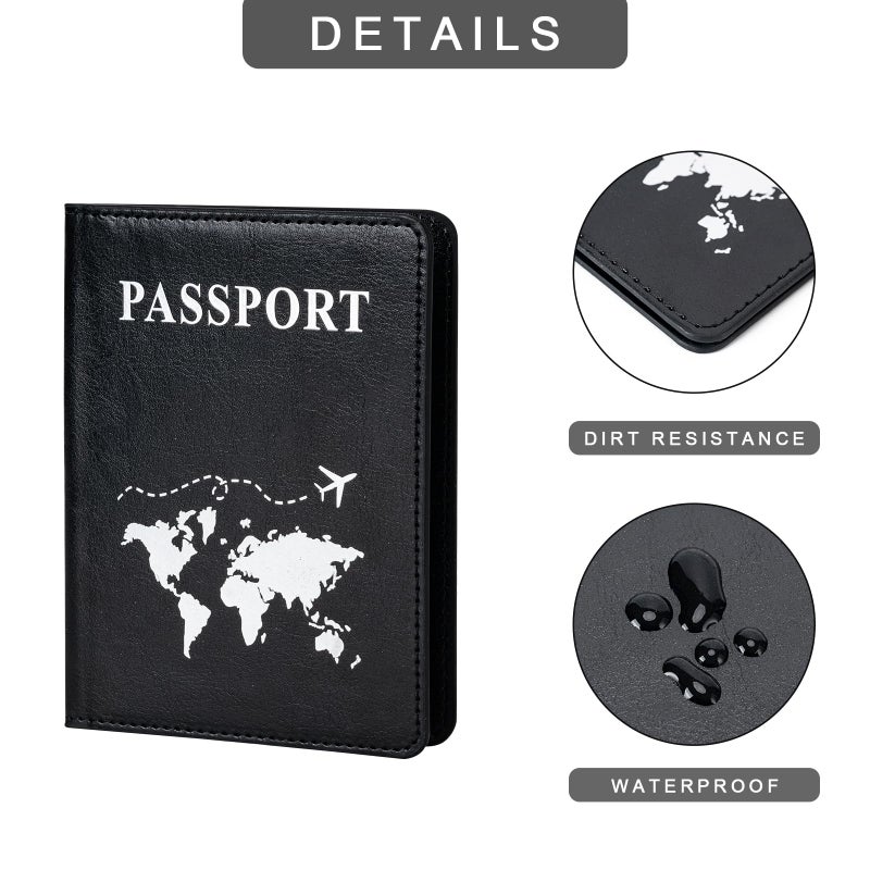 Honmein 2 Pcs Passport holdersï¼ŒUltra Slim passport walletï¼ŒPU Leather Passport Cover for Women and Menâ€¦ - Image 4