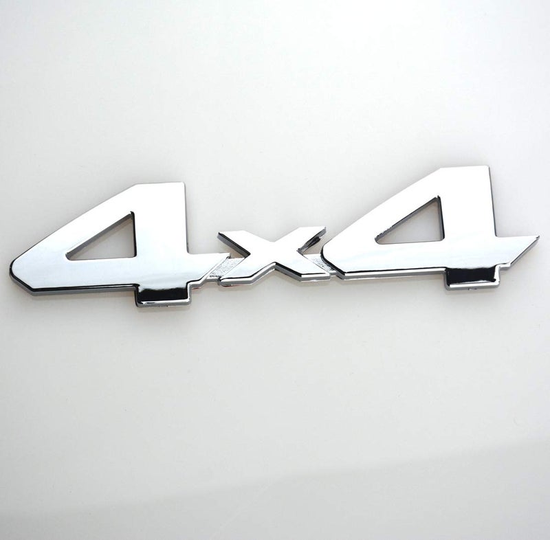 EmbRoom 4x4 Chrome Fender Side Rear Emblem Badge With Adhesive For Truck/Suv/Pickup Rear Tailgate Tail Gate Door 4Wd (Chrome) - Image 3