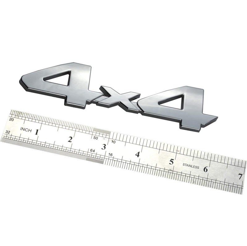 EmbRoom 4x4 Chrome Fender Side Rear Emblem Badge With Adhesive For Truck/Suv/Pickup Rear Tailgate Tail Gate Door 4Wd (Chrome) - Image 4