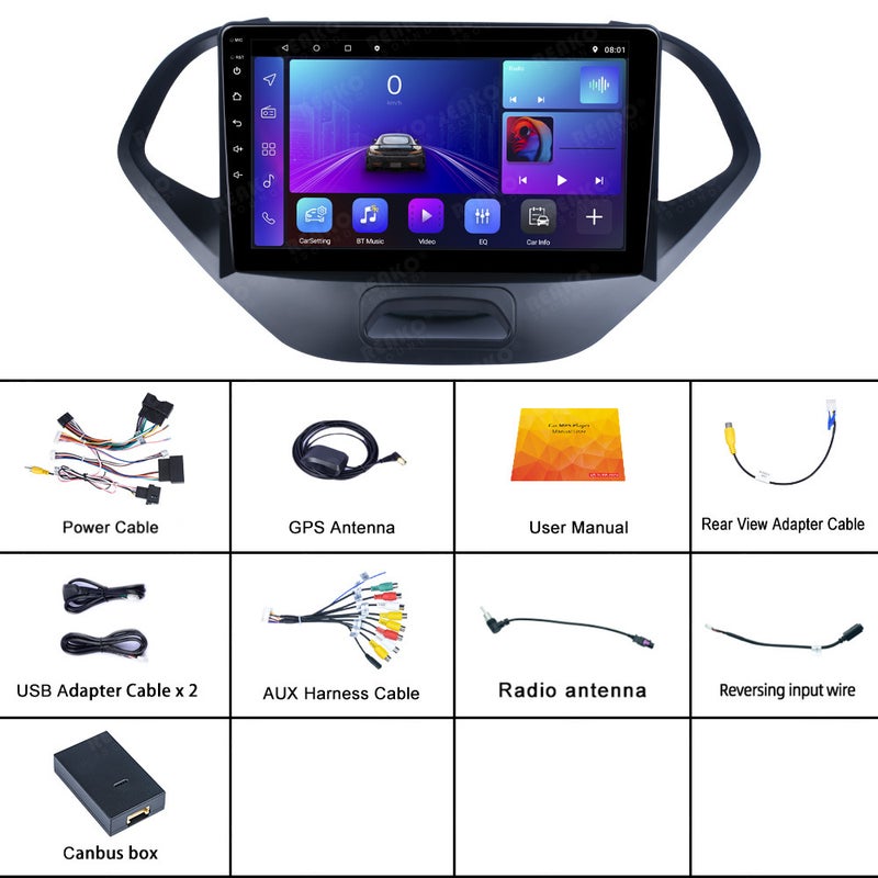 Applicable To 12-18 Ford Figo Car Central Control Display 9-Inch Car Dvd Navigation Bluetooth Carplay - Image 1