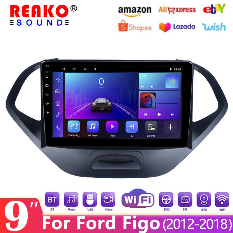 Applicable To 12-18 Ford Figo Car Central Control Display 9-Inch Car Dvd Navigation Bluetooth Carplay - Image 2