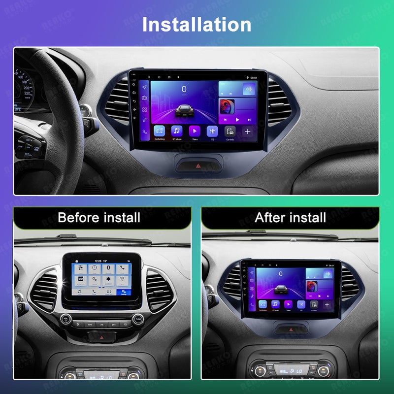 Applicable To 12-18 Ford Figo Car Central Control Display 9-Inch Car Dvd Navigation Bluetooth Carplay - Image 4