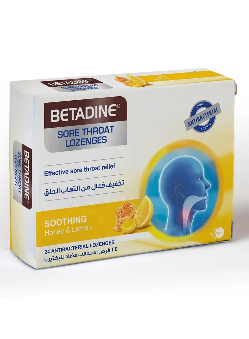 Betadine Sore Throat Lozenges Honey&Lemon 24'S