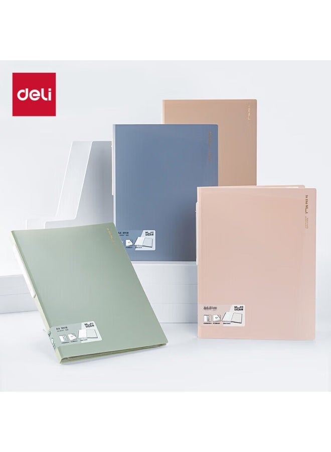 Nusign A4/30-page Colorful File Folder With Plastic Back Strip Design, Office Stationery, Random Color Ns167 - Image 1