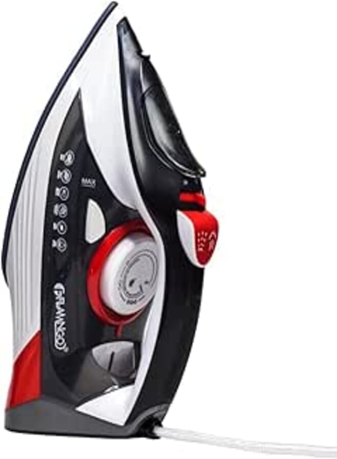 Flamingo Steam Iron, 2600 Watt, Ceramic Soleplate, Black