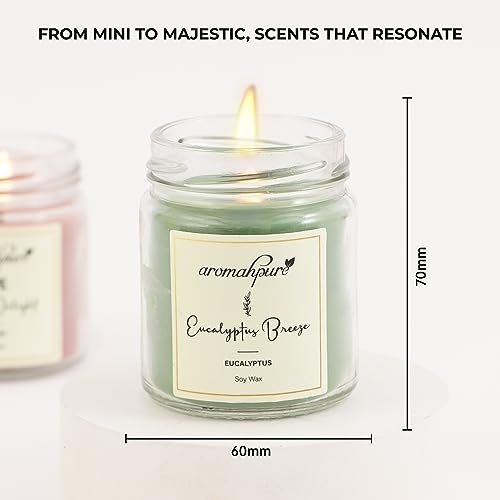 Aromahpure Scented Candle (54x 2Hours) |Eucalyptus Breeze- Eucalyptus, Coffee Delight- Coffee Scented Candle|100% Soy Wax, Smokeless Candle|Pack of 2| Long Lasting Aroma Candles|Home D�cor - Image 2