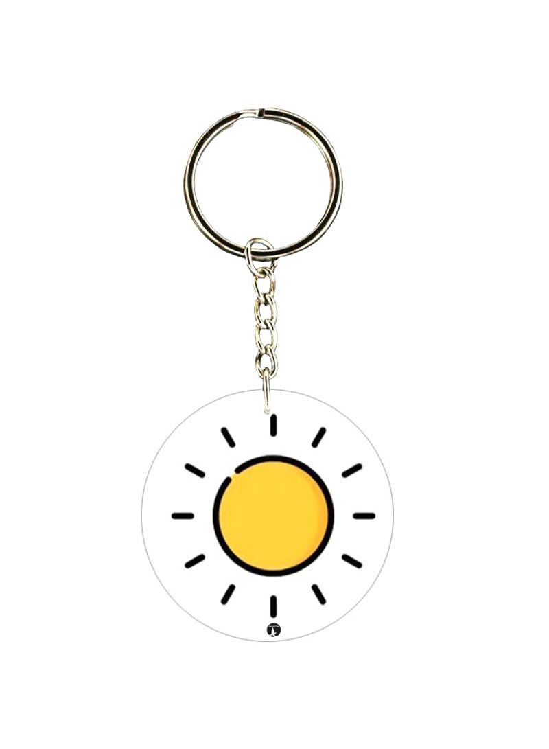 Sun Printed Double Sided Keychain