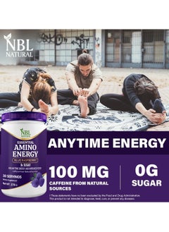 NBL Natural Amino Energy - Pre Workout With Green Tea, Bcaa, Amino Acids, Keto Friendly, Green Coffee Extract, Blue Raspberry, 270 G, 30 Servings  - Image 3