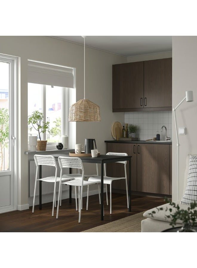 حدد المحور طاولة طعام و4 كراسي، إطار معدني قوي، سطح طاولة متين، أبيض/أسود، 110 × 67 سم - Image 2