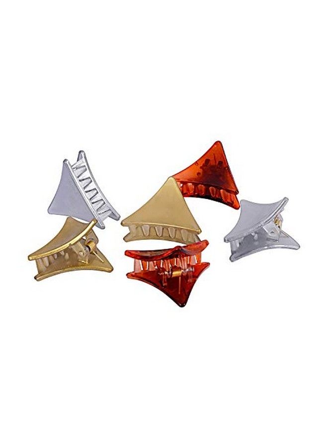 ACCESSHER Silver Golden Acrylic Material Stone Clip for Women;Hair Clutcher (Pack of 6) - Image 4