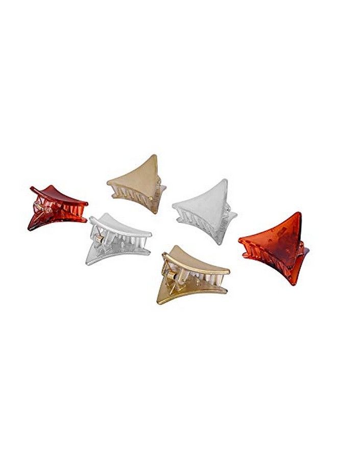 ACCESSHER Silver Golden Acrylic Material Stone Clip for Women;Hair Clutcher (Pack of 6) - Image 3