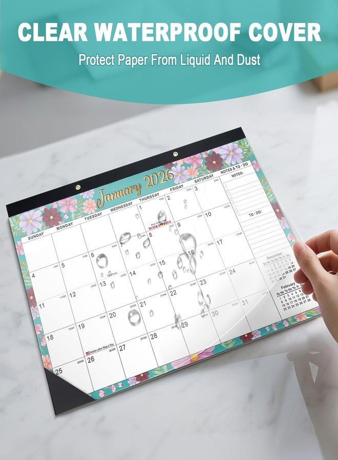 OMEYA 2026 Desk Calnedar: 12 Months Calendar Runs from JAN.2026 - Dec.2026, 17" x 12", Large Desk Calendar 2026 with Clear Waterproof Cover, Desk Top Calendar 2026 for Home Office Personal Organisers - Image 5