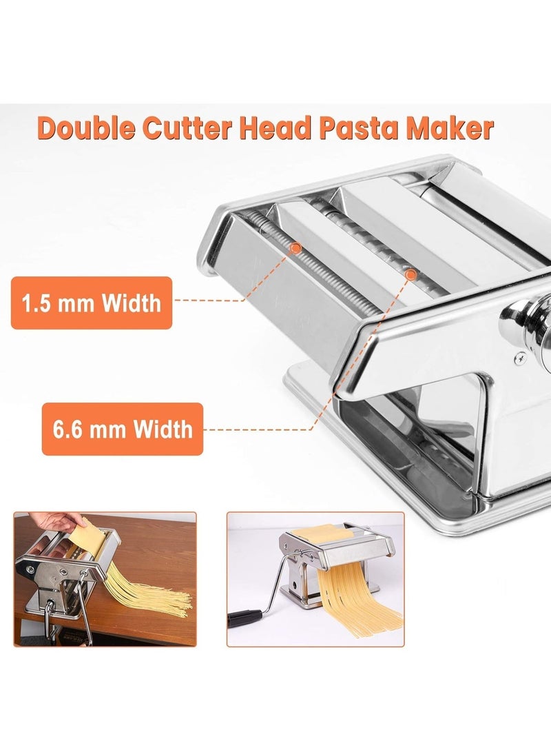 DESSINI Stainless Steel Pasta Maker Machine, 7 Adjustable Thickness Settings Noodles Maker with Washable Aluminum Alloy Rollers and Cutter - Image 3
