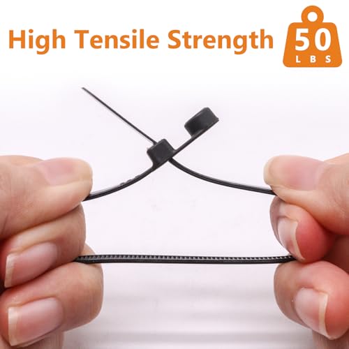BENLIUDH Zip Ties with Screw Hole, Plastic Self Locking Screw Mount Wire Ties for Indoor & Outdoor Black+White (8 Inch, 200Pcs) - Image 5