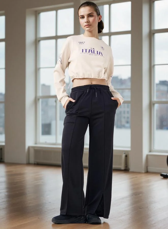 Kappa Kappa Logo Print Cropped Sweatshirt