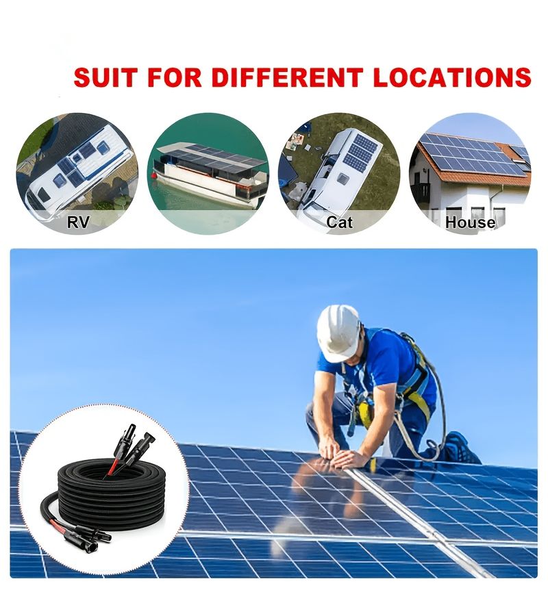 14Awg Mc4 To Mc4 Cable 5ft Fiberglass Reinforced Car Battery Charger Power Supply - Image 4