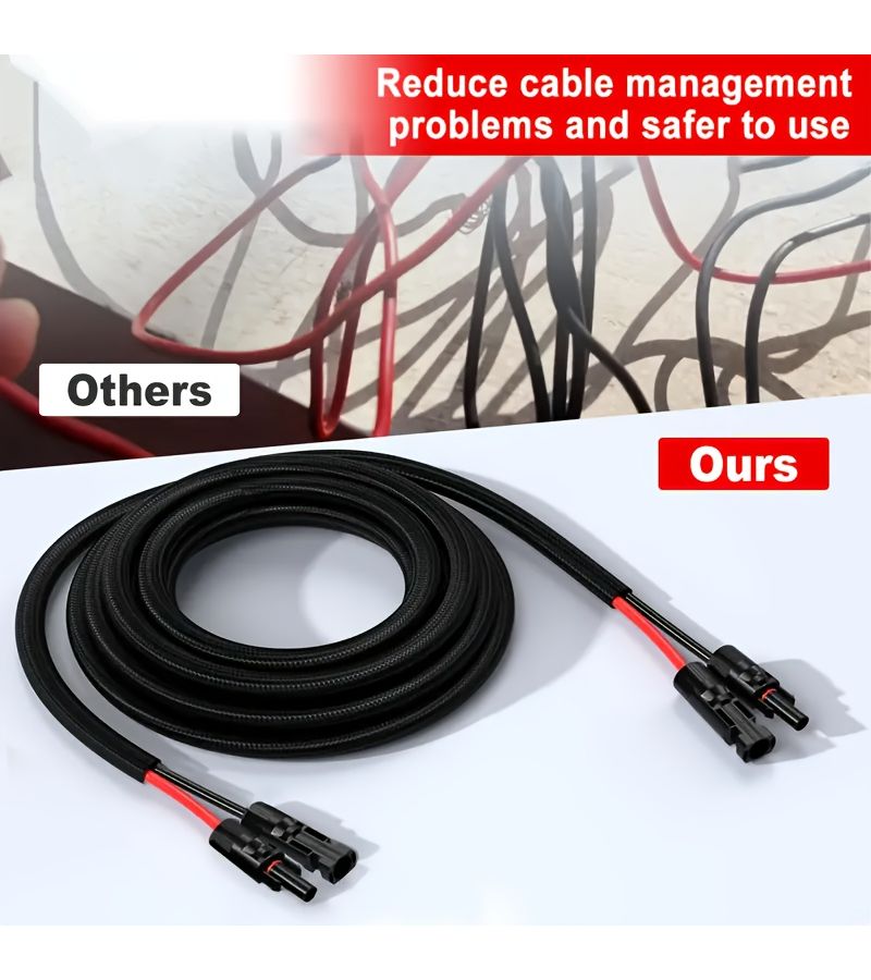 14Awg Mc4 To Mc4 Cable 5ft Fiberglass Reinforced Car Battery Charger Power Supply - Image 5