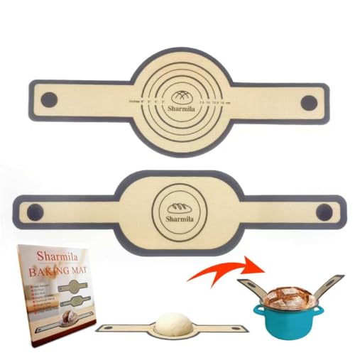 Silicone Bread Sling for Dutch Oven  NonStick  Heat Resistant 2Pcs Oval and Round Reusable With Long Handles for Transfer Sourdough