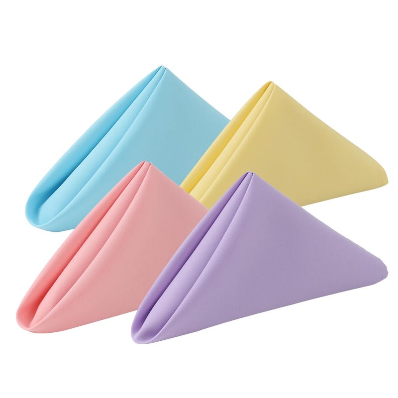KOFFOTA Cloth Napkins Set of 8,Spring Colors,18 x 18 inch,Easter Table Decorations,Washable Cloth Napkins Made of 100% Microfiber,Good for Restaurant, Everyday use, Parties. (4 Patel Colors) - Image 1