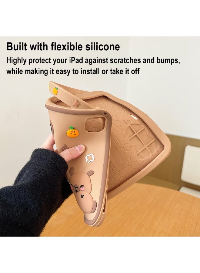 Kids Case Compatible with iPad (A16) 11th/10th Generation (2025/2022), Shockproof Capybara Cover with Pencil Holder, Handle Stand - Image 4