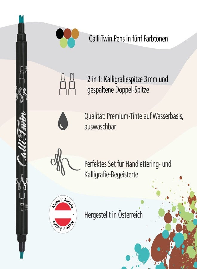 Online Calligraphy Twin double tip pens Fresh Edition Set of 5 - Image 2