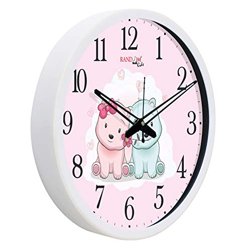 RANDOM 12-inch Pink Plastic & Glass Wall Clock for Home, Living Room, Lobby, Kitchen - Image 3