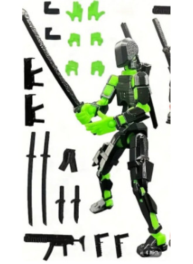 3D Printed Multi-Joint Articulated Dolls Special Forces Series Collectible Toys Adult Plastic Assembled Models-Color:Green  - Image 1