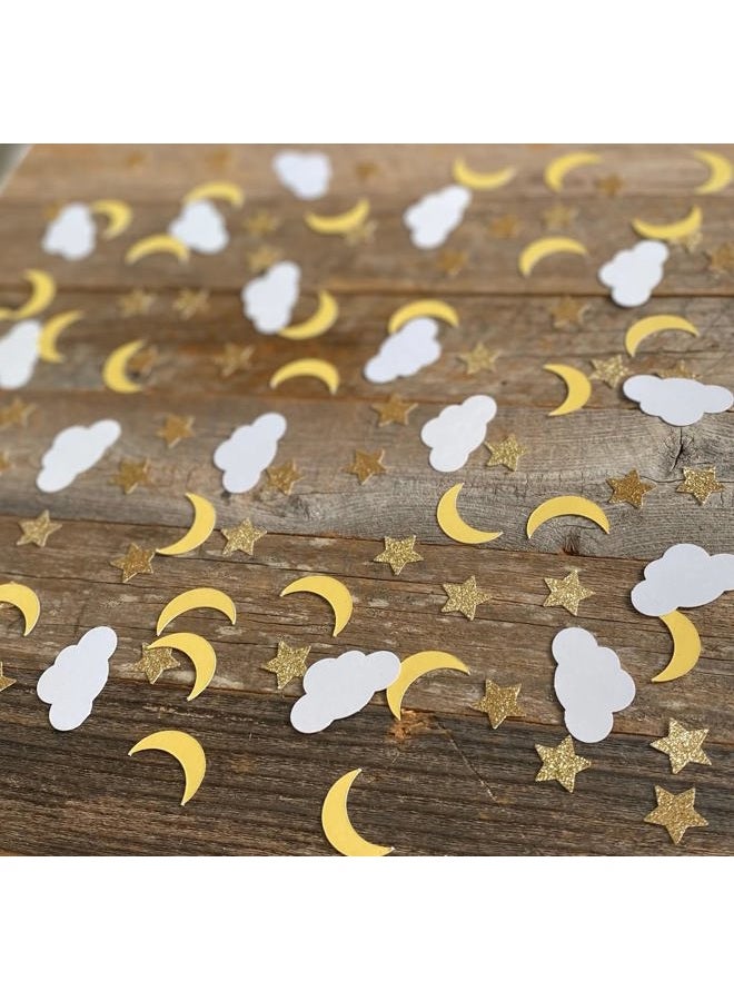 QPARTYFIRE 100PCS Moon Star Table Confetti,Baby Shower Table Decorations for Over the Moon Baby Shower Wedding Birthday Party - Image 1