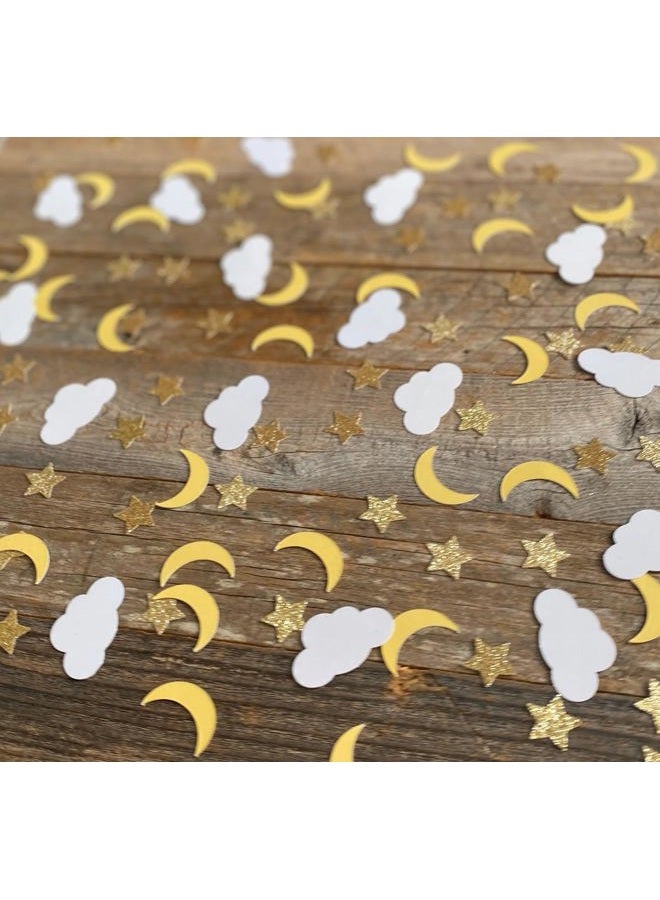 QPARTYFIRE 100PCS Moon Star Table Confetti,Baby Shower Table Decorations for Over the Moon Baby Shower Wedding Birthday Party - Image 3