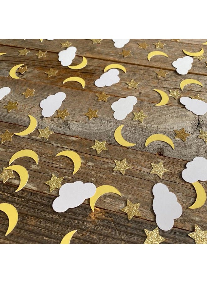 QPARTYFIRE 100PCS Moon Star Table Confetti,Baby Shower Table Decorations for Over the Moon Baby Shower Wedding Birthday Party - Image 2