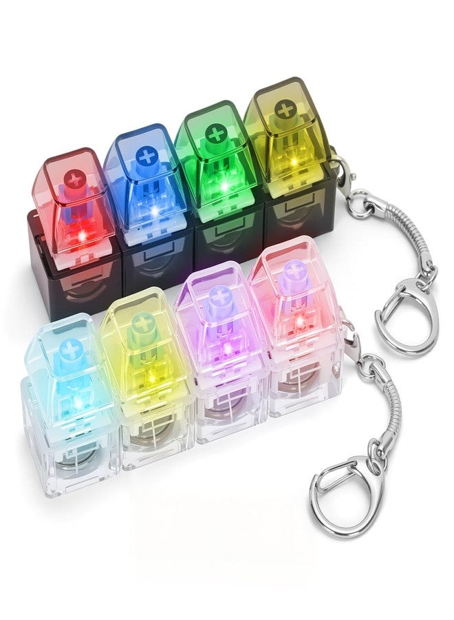Dalycro 2PCS Keyboard Fidget Toy for Adults 4 in 1 Keyboard Clicker Fidget Keychain with LED Light & Sound for Anxiety Relief, Office Home Travel (Black&White, 2P) - Image 1
