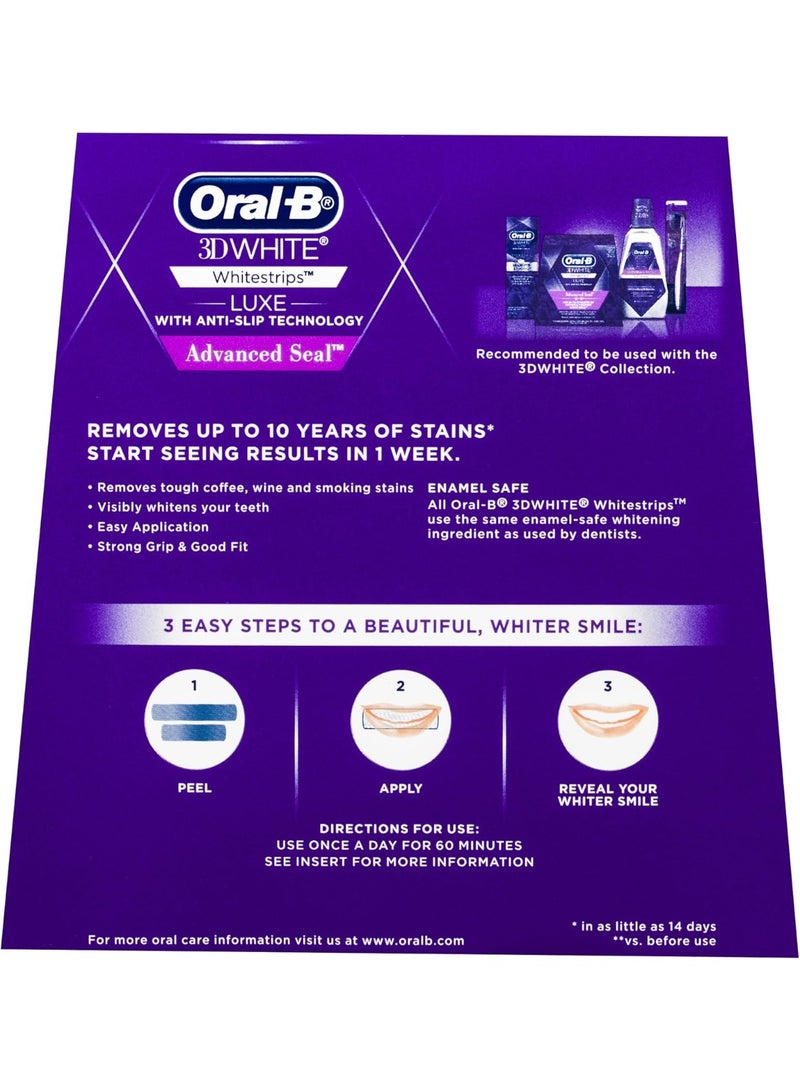 Oral-B 3D White Luxe Advance Seal Whitestrips 14 Teeth Whitening Treatments