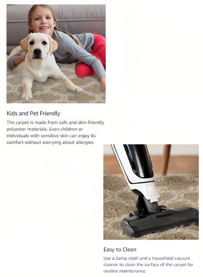 أوبتيكو سجادة عصرية ناعمة، سجادة ناعمة من القطيفة مضادة للانزلاق، سجادة ناعمة من القطيفة، سجادة ناعمة من القطيفة، سجادة ناعمة من القطيفة، لا تتساقط وسهلة التنظيف، مناسبة لغرف النوم، غرف الأطفال، الحضانة، ديكور المنزل - Image 3