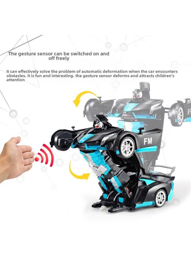 Children's Remote Control Car Toy Large Rechargeable Racing King Kong Robot Gesture Sensing Deformation Remote Control Car-Color:37cm Matte Red 】-Proportion:3 Car Battery 】 - Image 4