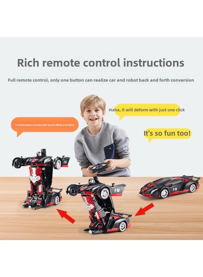 Children's Remote Control Car Toy Large Rechargeable Racing King Kong Robot Gesture Sensing Deformation Remote Control Car-Color:37cm Matte Red 】-Proportion:3 Car Battery 】 - Image 5
